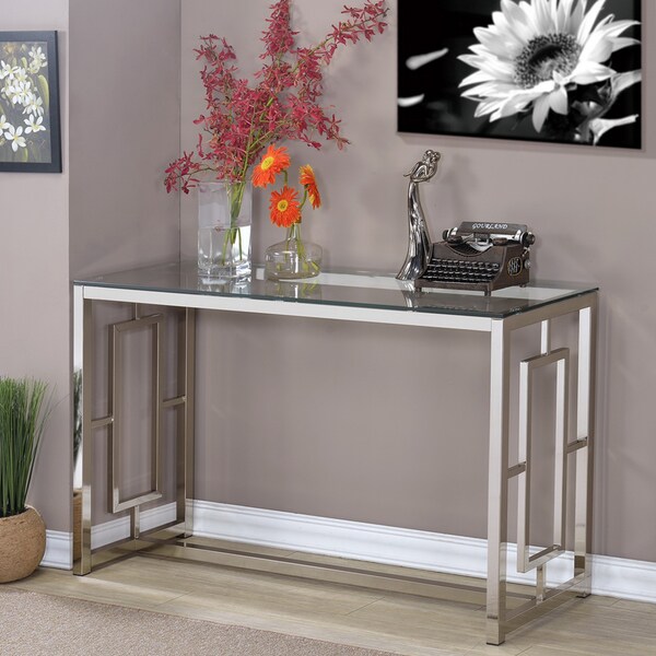 Shop Luxe Console Table Silver Free Shipping Today 11710129