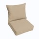 preview thumbnail 1 of 1, Sunbrella Canvas Antique Beige 2-piece Cushion and Pillow Indoor/Outdoor Set