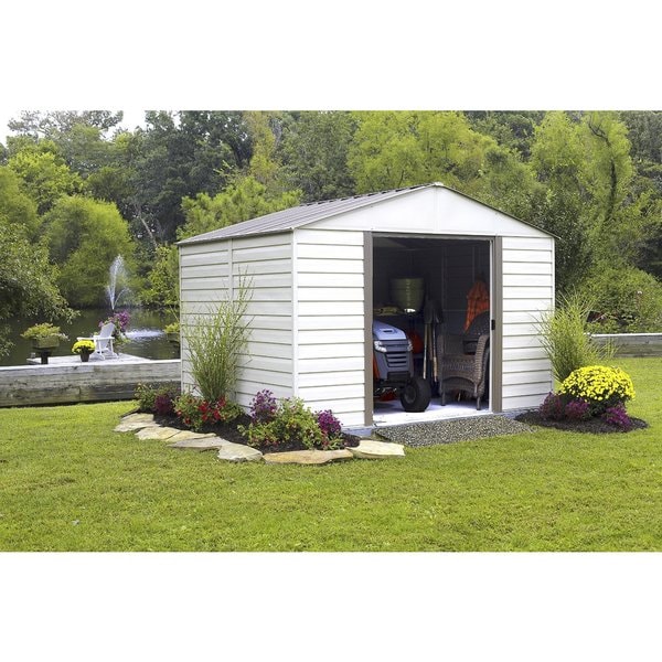 Arrow Milford Vinyl Coated Steel Shed (10' x 12') - Free 