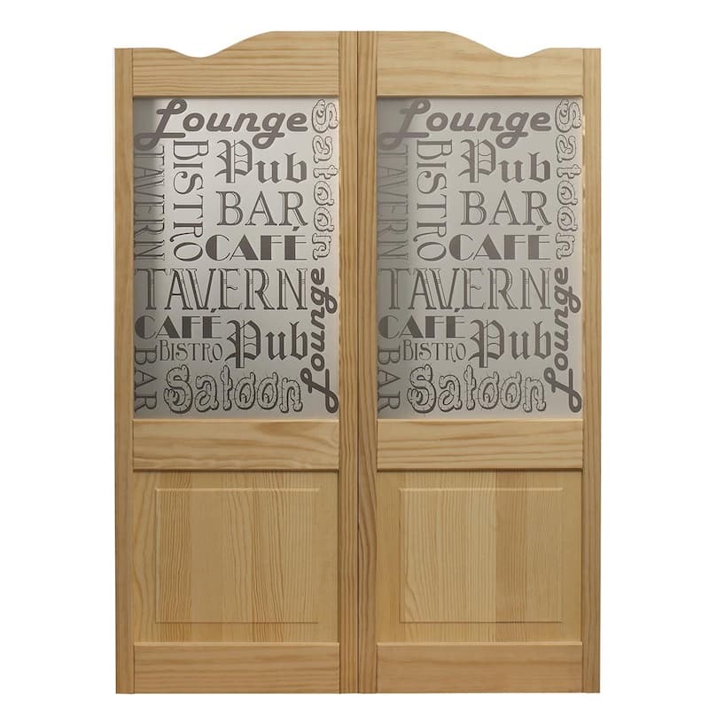 AWC Tavern Glass Unfinished Pine 36-inch Café Door
