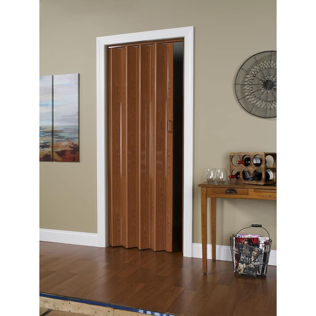 48 Inch x 80 Inch Folding Door in Pecan Brown
