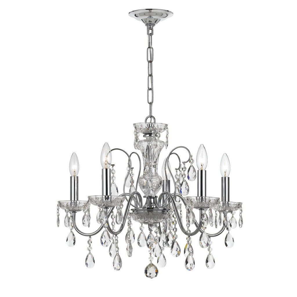 Crystorama Traditional 5-light Polished Chrome Chandelier - Chandeliers For Bedrooms by Overstock.com