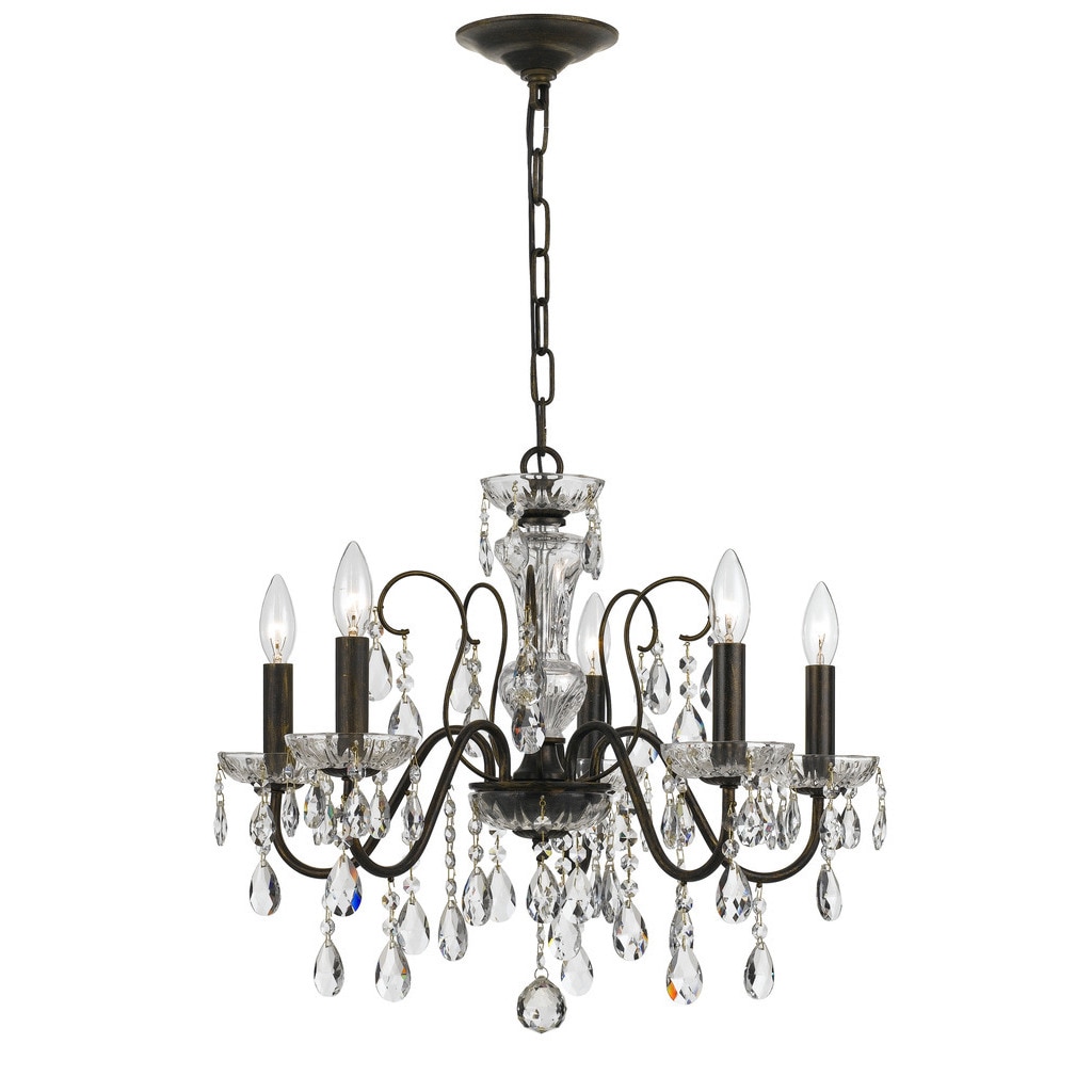 Crystorama Traditional 5-light English Bronze Chandelier - Chandeliers For Bedrooms by Overstock.com