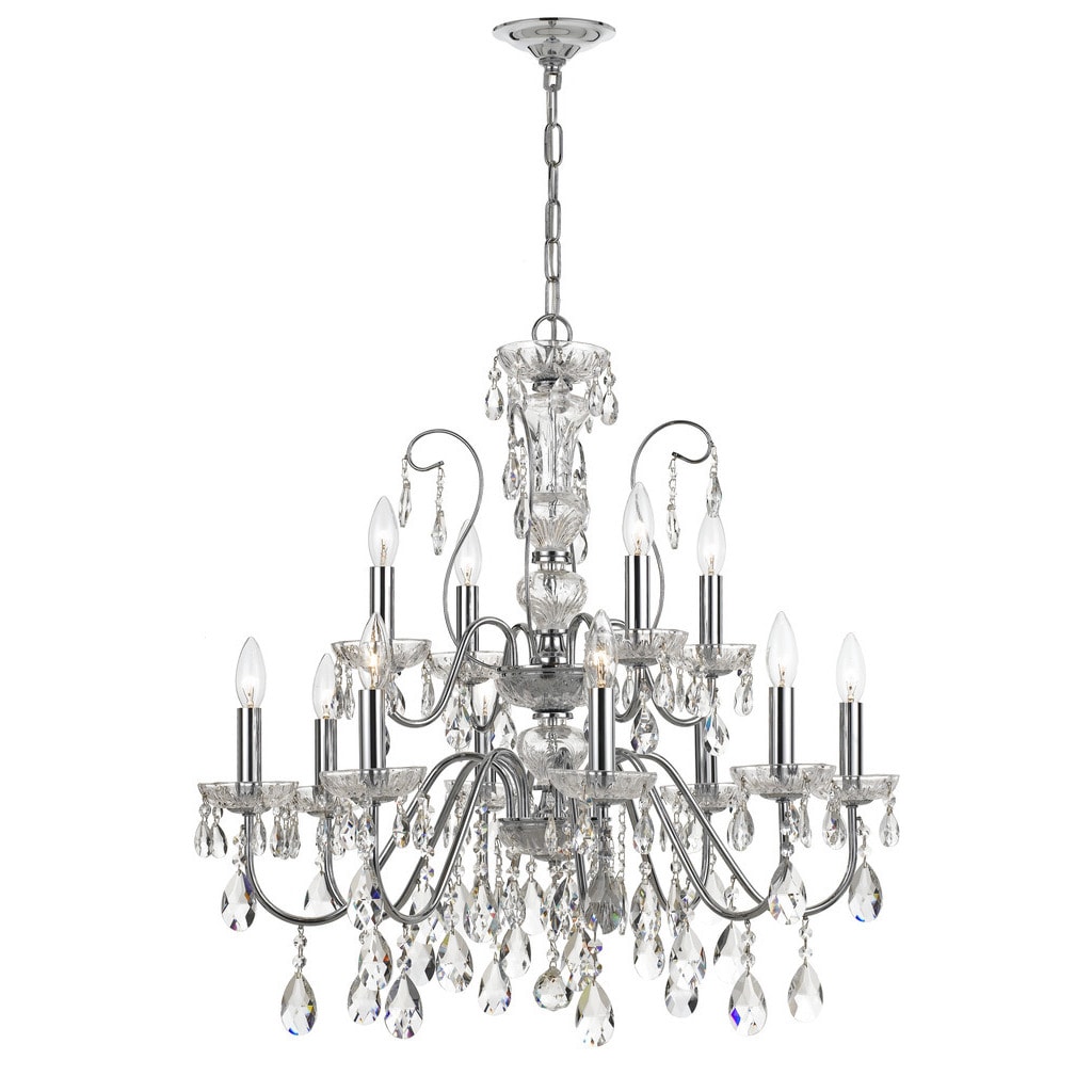 Crystorama Traditional 12-light Polished Chrome Chandelier - Chandeliers For Bedrooms by Overstock.com