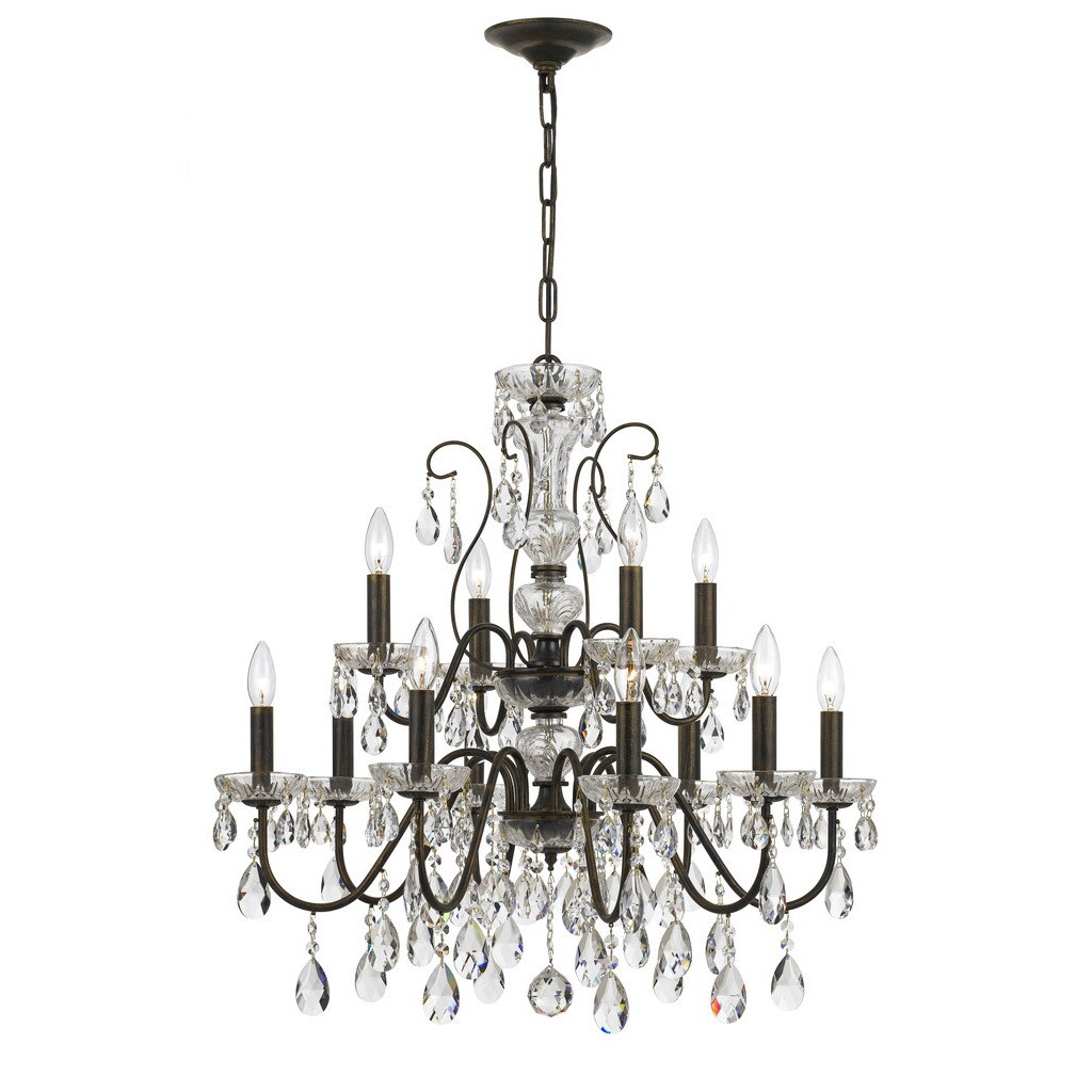 Crystorama Traditional 12-light English Bronze Chandelier - Chandeliers For Bedrooms by Overstock.com
