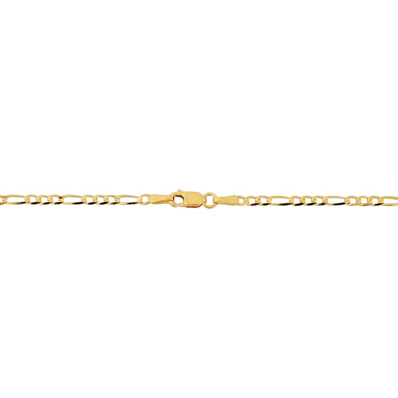 Fremada 10k Yellow Gold 2.3-mm High Polish Concave Figaro Link Anklet (10 inches)