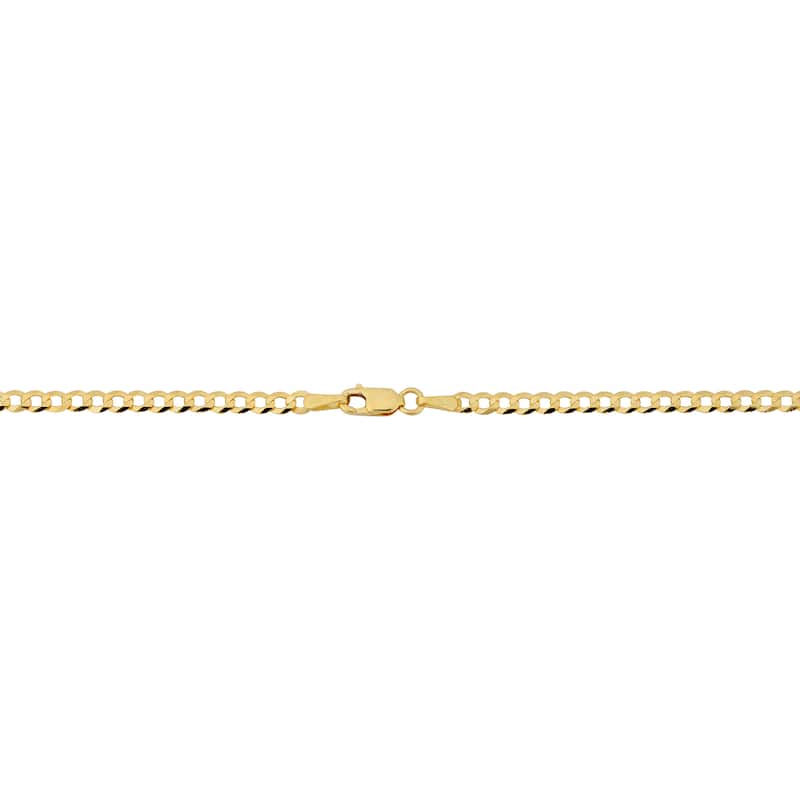 Fremada 10k Yellow Gold 3-mm High Polish Curb Link Anklet (10 inches)
