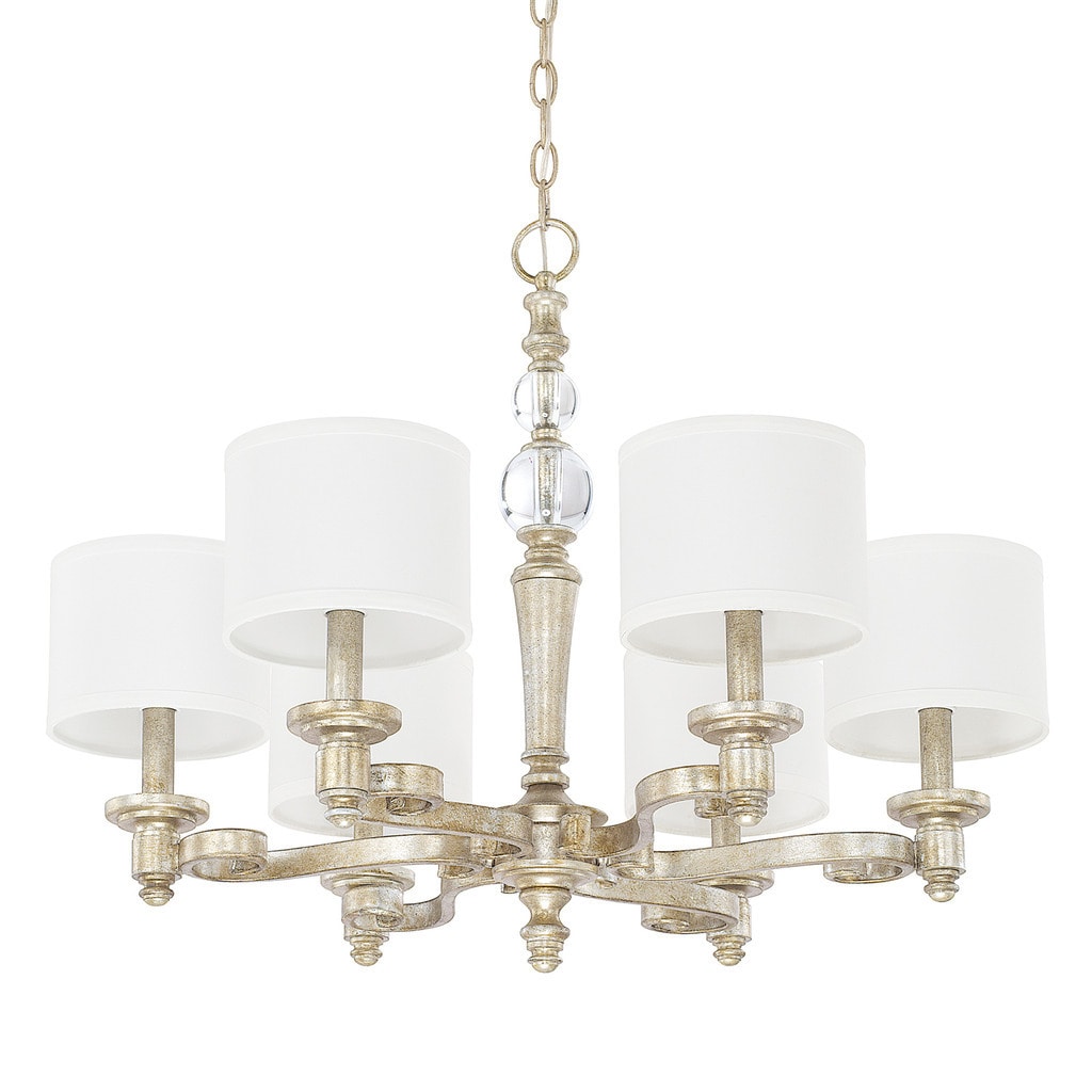 Carlyle 6-light Gilded Silver Chandelier - Gilded Silver - Chandeliers For Bedrooms by Overstock.com
