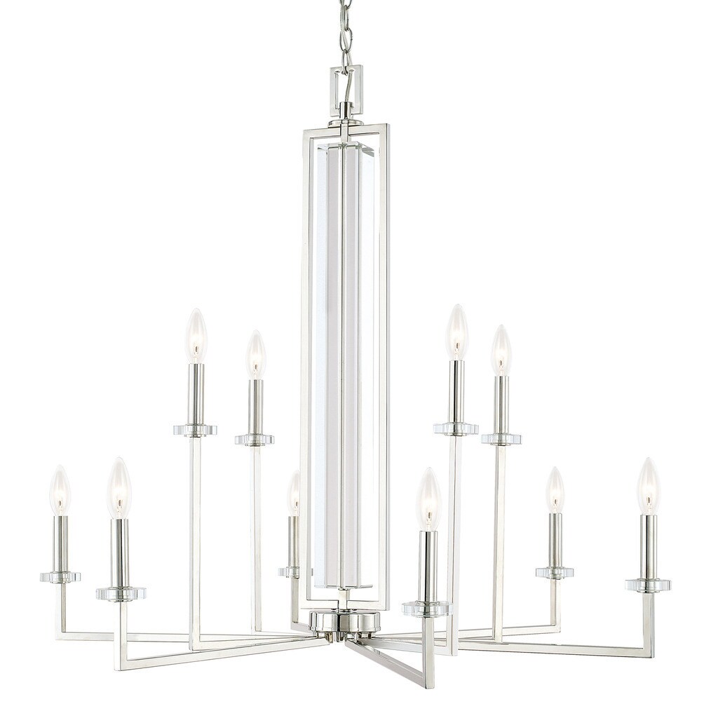 Hudson 10-light Polished Nickel Chandelier - Polished Nickel - Chandeliers For Bedrooms by Overstock.com