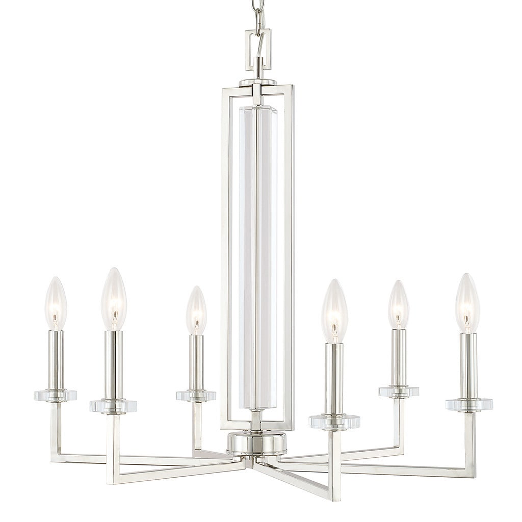 Hudson 6-light Polished Nickel Chandelier - Polished Nickel - Chandeliers For Bedrooms by Overstock.com