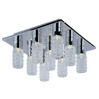 Polka 9-light LED Polished Chrome Flush Mount Light - Silver