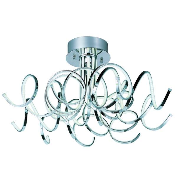 Shop Chaos 9 Light Led Polished Chrome Flush Mount Light Silver Overstock