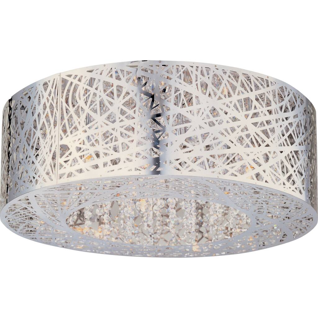 Inca 9-light LED Polished Chrome Flush Mount Light - Silver