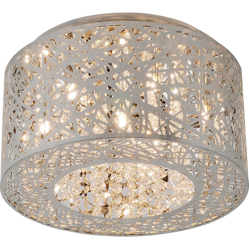 Inca 7-light LED Polished Chrome Flush Mount Light - Silver