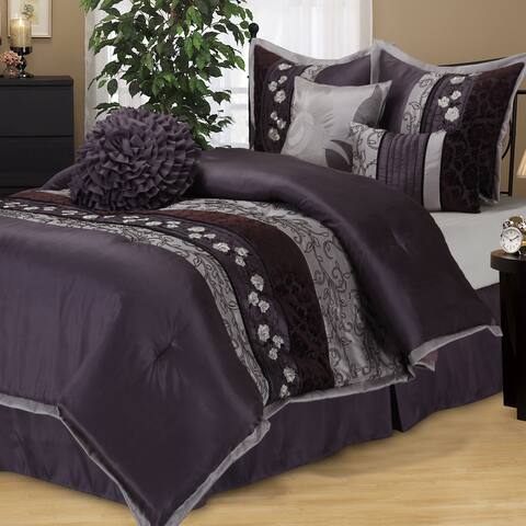 Grand Avenue Stella Purple 7-piece Bedding Comforter Set