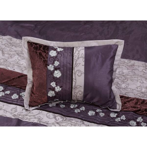 Shop Grand Avenue Stella Purple 7 Piece Bedding Comforter Set On