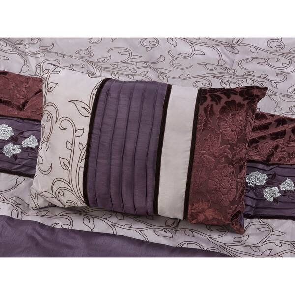 Shop Grand Avenue Stella Purple 7 Piece Bedding Comforter Set On