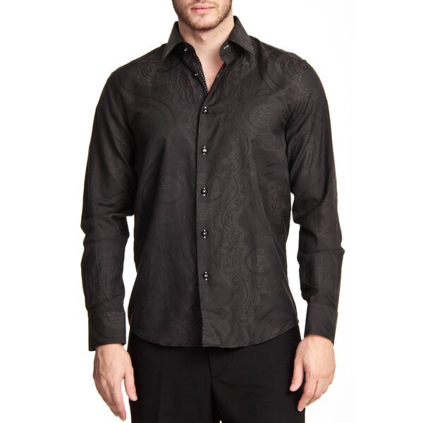 TR Premium's Paisley Printed Long Sleeve Button Down Shirt - Free ...