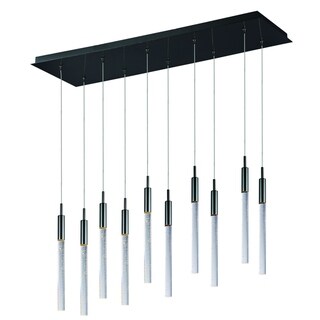 Scepter 10-light LED Black Chrome Linear Pendant Light