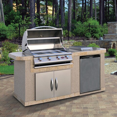 Cal Flame 4-burner Stucco/Stainless Steel Gas Grill Island