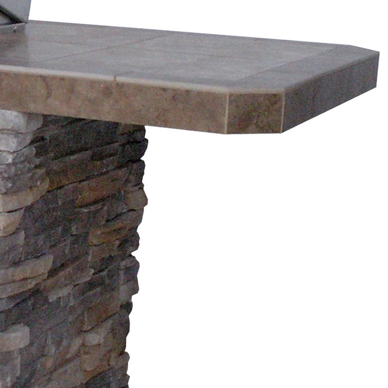 Cal Flame Stone Veneer Stainless Steel 7 Ft 4 Burner Grill Island
