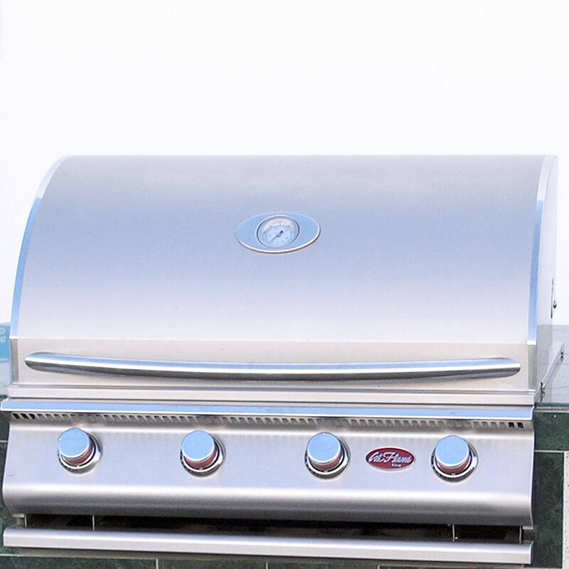 Cal Flame Stone Veneer Stainless Steel 7 Ft 4 Burner Grill Island