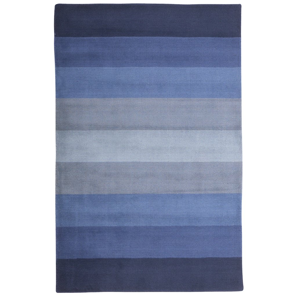 Aspect Blue Stripes Wool Tufted Rug
