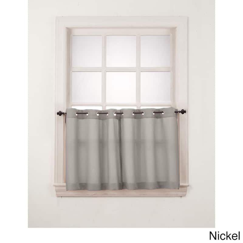Copper Grove Speedwell Grommet Window Tier Pair - 56"w x 36"l - Nickel
