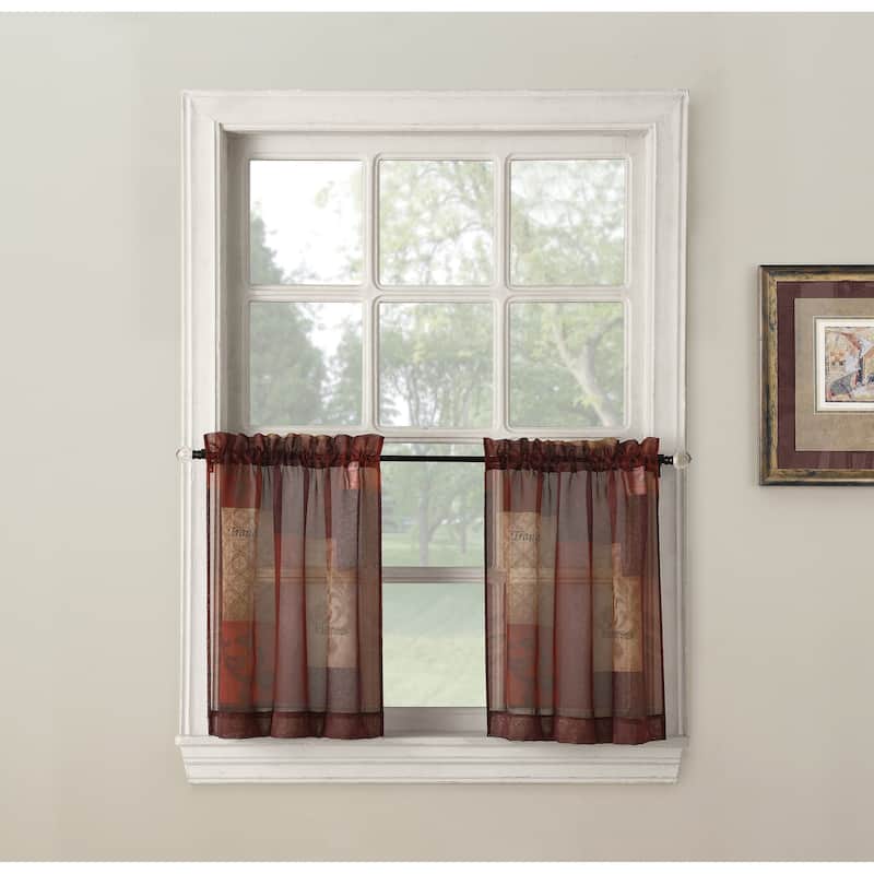 No. 918 Eden Rod Pocket Window Tier (Pair) - 24 - Brown