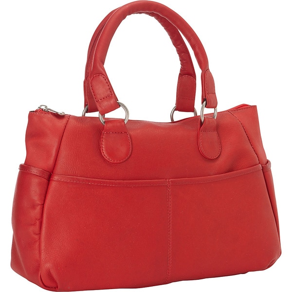 Shop LeDonne Leather Slip Pocket Satchel Handbag - Free Shipping Today ...