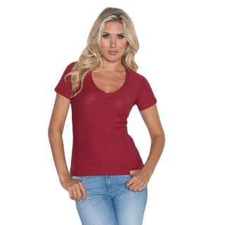 Beam Women's White V-neck T-Shirt - Free Shipping On Orders Over $45 ...