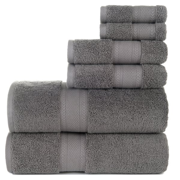 Classic Turkish Towels Genuine Cotton Soft Absorbent Luxury Madison 6 Piece  Set With 2 Bath Towels, 2 Hand Towels, 2 Washcloths