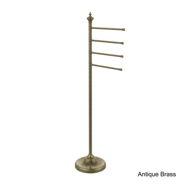 Allied Brass Floor Standing 49-in 4 Pivoting Swing Arm Towel Holder in Antique Copper Allied Brass Floor Standing 49-in 4 Pivoting Swing Arm Towel Holder in Antique Copper