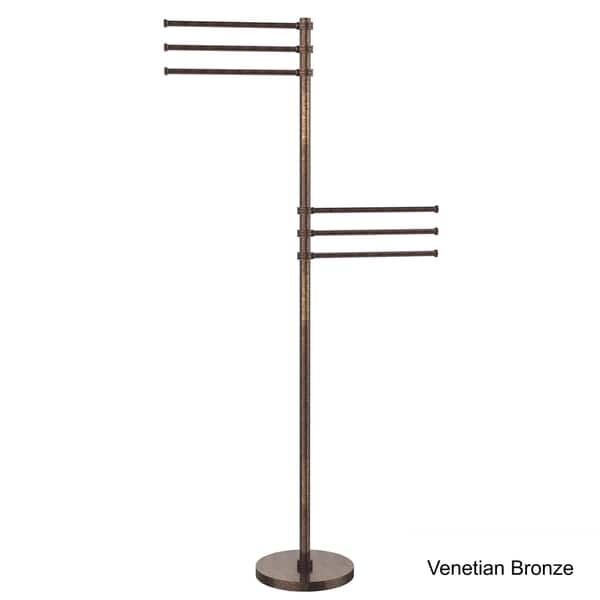 Allied Brass Towel Stand with 3 Pivoting 12-in Arms in Venetian Bronze Allied Brass Towel Stand with 3 Pivoting 12-in Arms in Venetian Bronze