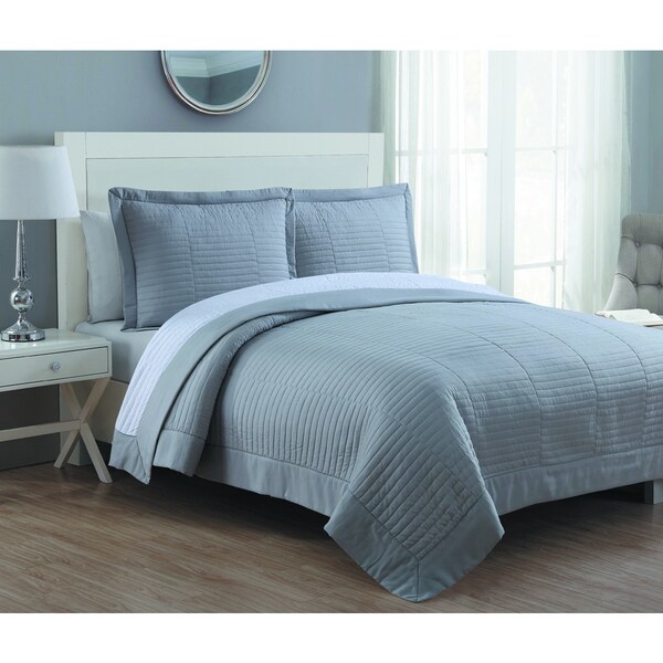 Estate Grid Stitched Quilt Set