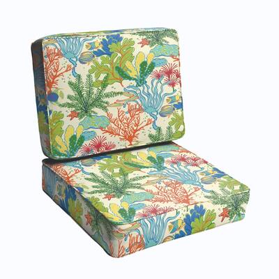 Blue Green Seascape 2-piece Indoor/Outdoor Cushion Set