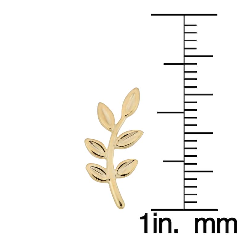 Fremada Italian 14k Yellow Gold Olive Branch Stud Earrings