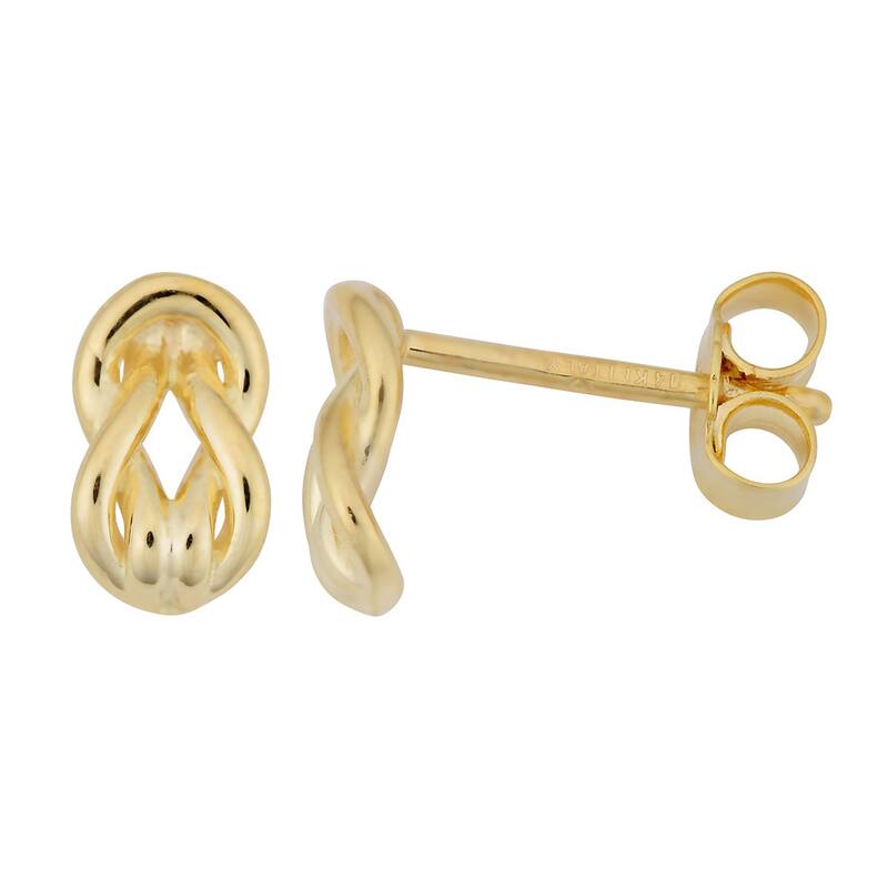 Fremada Italian 14k Yellow Gold Love Knot Stud Earrings