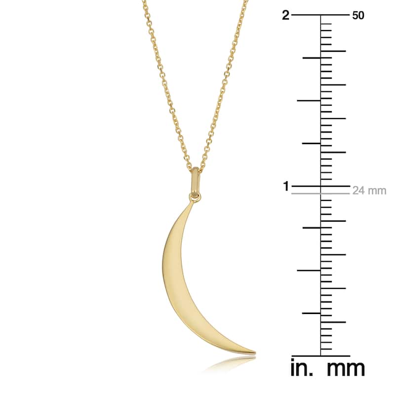 14k Yellow or Rose Gold Crescent Moon Necklace (18 inches)
