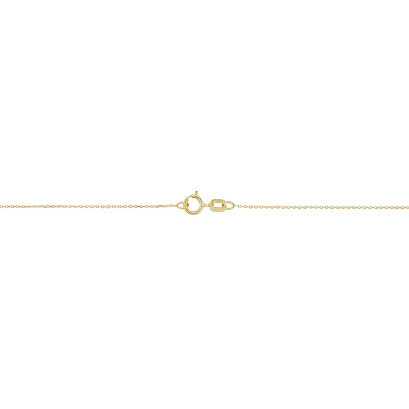 Fremada Italian 14k Yellow Gold Feather Pendant on Cable Chain Necklace