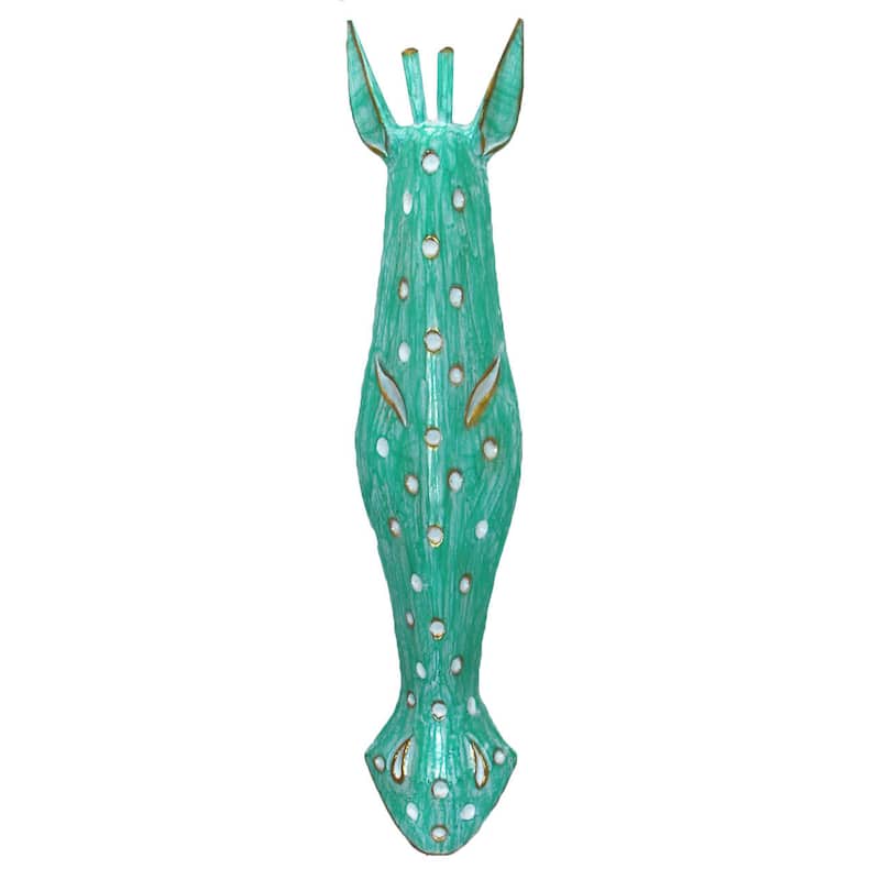 Handmade Wood Wash Dots Giraffe Mask (Indonesia)