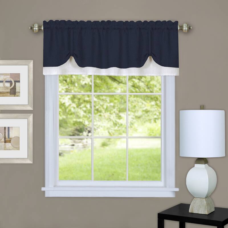 Achim Darcy Window Curtain Valance - 58x14 - Navy/white