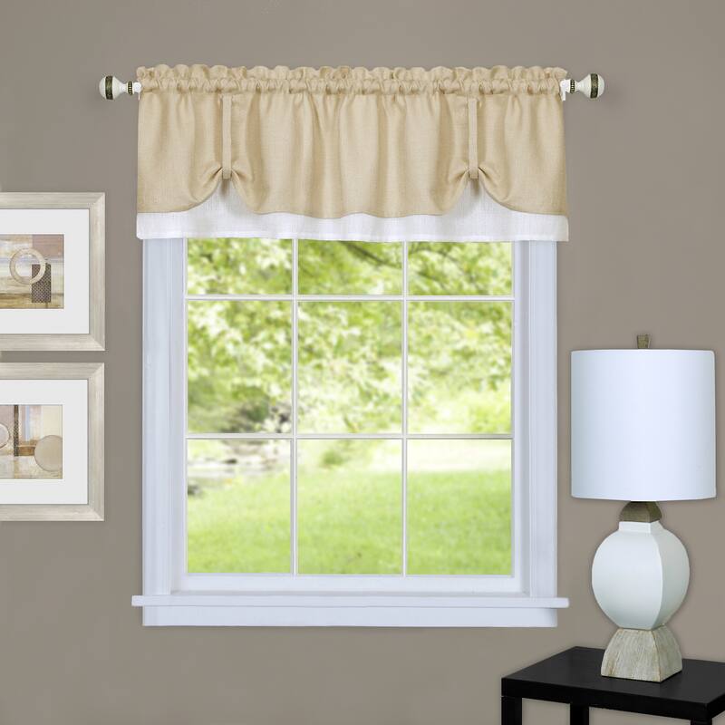 Achim Darcy Window Curtain Valance - 58x14 - Tan/White