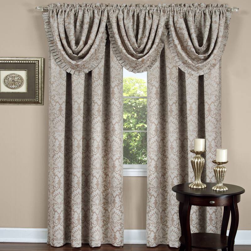 Achim Sutton Window Curtain Waterfall Valance - 48x36 - Tan