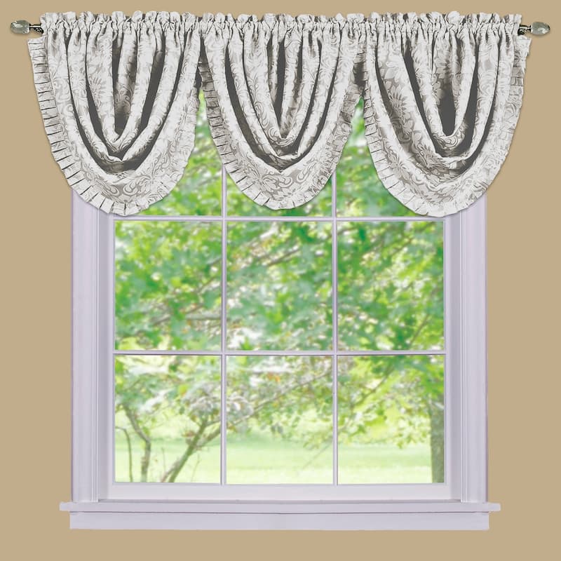 Achim Sutton Window Curtain Waterfall Valance - 48x36 - Ivory
