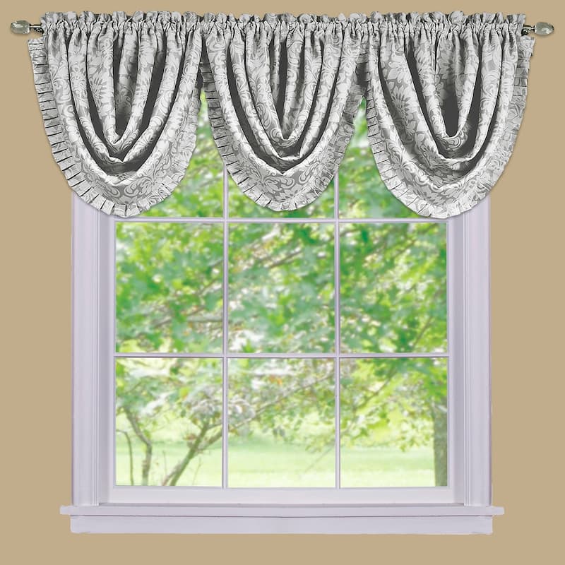 Achim Sutton Window Curtain Waterfall Valance - 48x36 - Silver