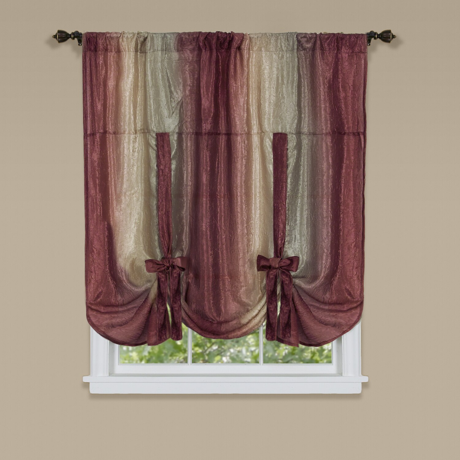 Shop Achim Ombre Window Curtain Tie Up Shade Free Shipping On
