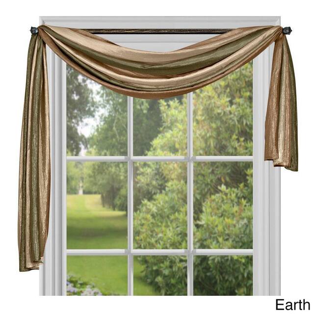 Achim Ombre Window Curtain Scarf - 50" x 144" - 50x144 - Earth