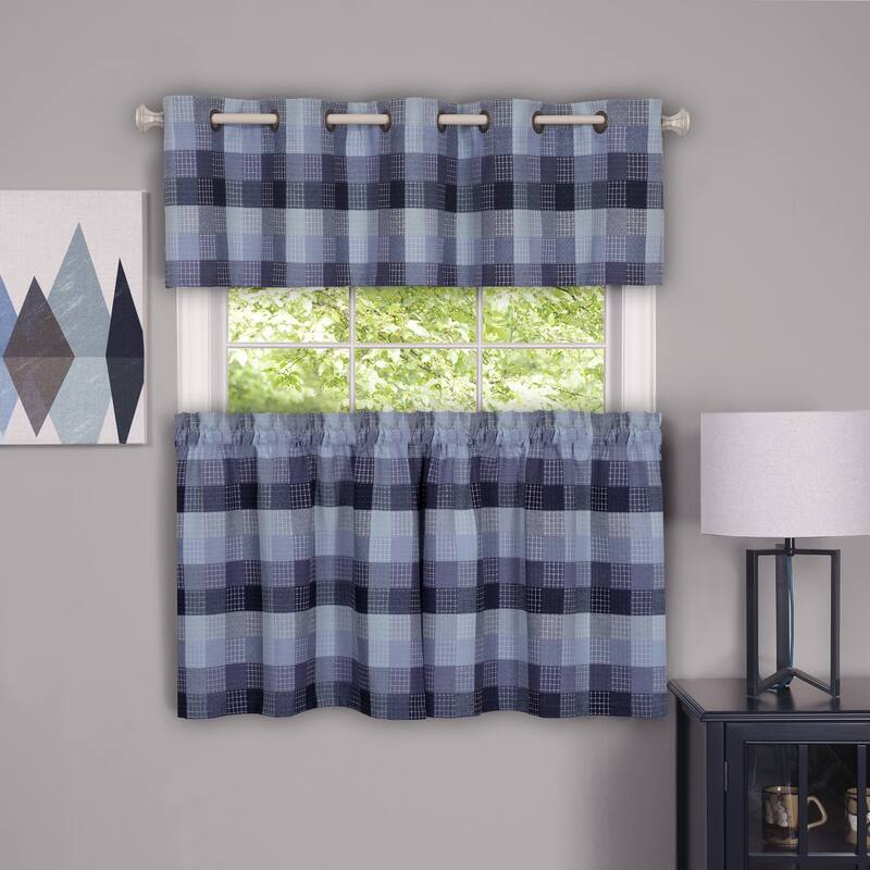 Achim Harvard Plaid Window Curtain Valance - 58x14 - Blue