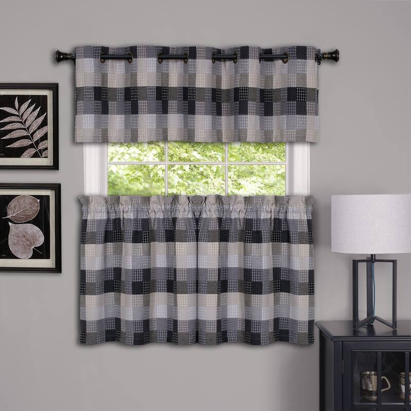 Achim Harvard Plaid Window Curtain Valance - 58x14